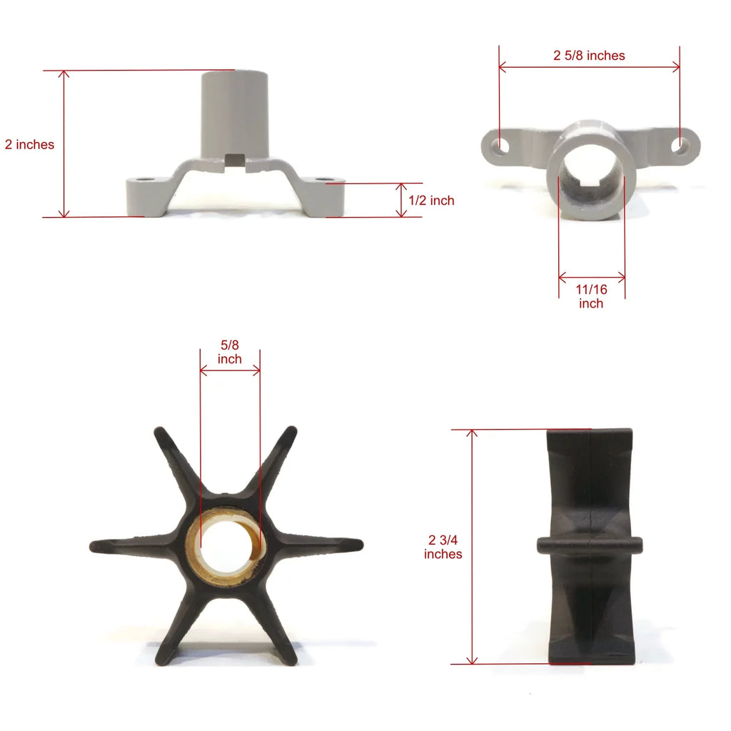 The ROP Shop | Water Pump Impeller Kit For 1979 Johnson 9.9 HP 50R79C Outboard Motor Housing