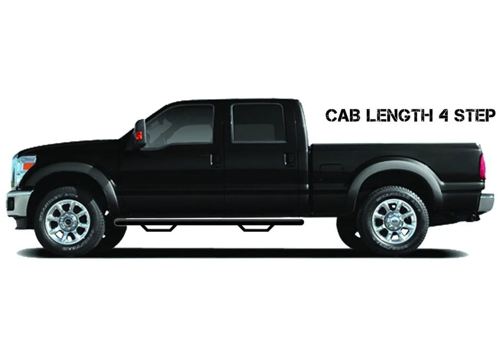 N-Fab by RealTruck Nerf Steps Rs | Textured Black, Cab Length | 319418112 | Fitting with 2019-2020 Ford Ranger Crew Cab All Beds, SRW Gas