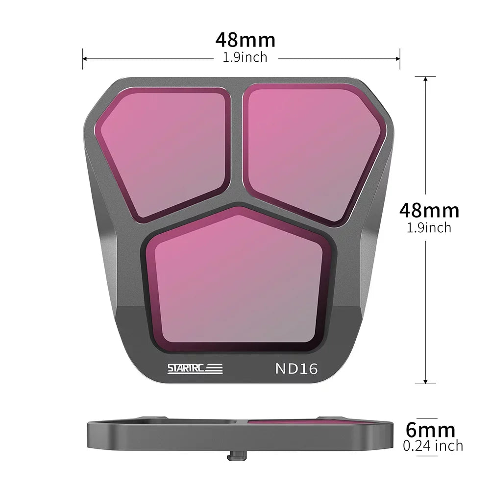moobody 4-Pack Filters ND8/ND16/ND32/ND64 Lens Filter Aluminum Material AGC Optical Glass Waterproof Impervious -reflective Coatings Fitting with DJI Mavic 3 Pro