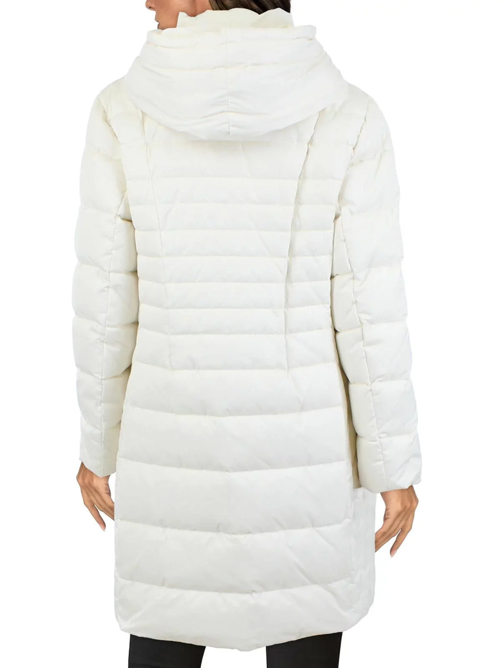 Tahari Mia Women's Plus Size Quilted Down Insulated Puffer Coat with Bib