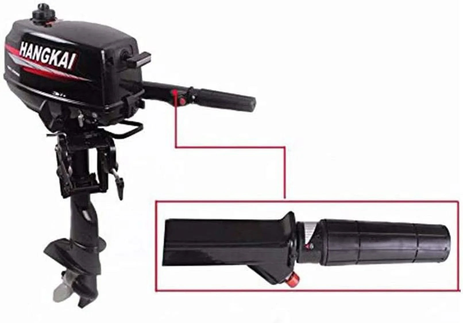 MONIPA 6 HP 2-Stroke Outboard Motor Tiller Shaft Inflatable Fishing Craft Marine Engine Water Cooling CDI System