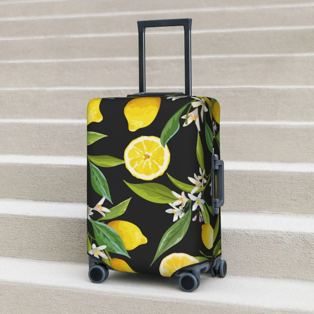 Adobk Lemon Fruits Flowers Leaves Luggage Protector Suitcase Protection Stretch Suitcase Protection Washable Luggage Protection For Suitcase For Women And Men, Travel Accessories-Small