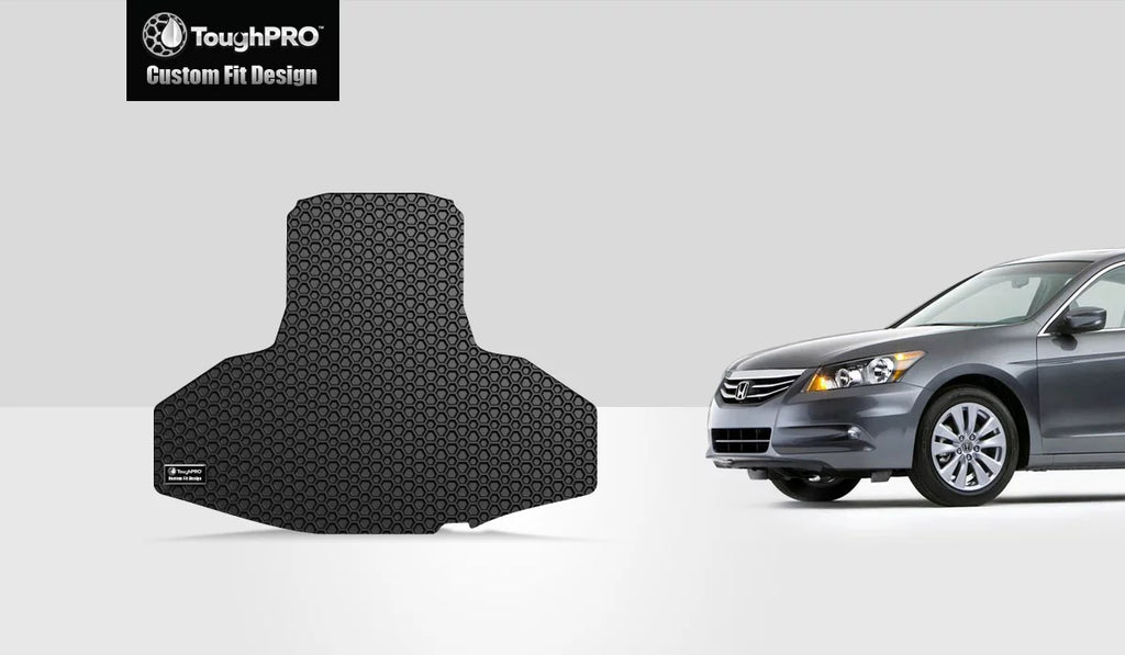 ToughPRO - Trunk Mat Matching with HONDA Accord - All Climate Heavy Duty (Made in USA) - Black Rubber - 2011
