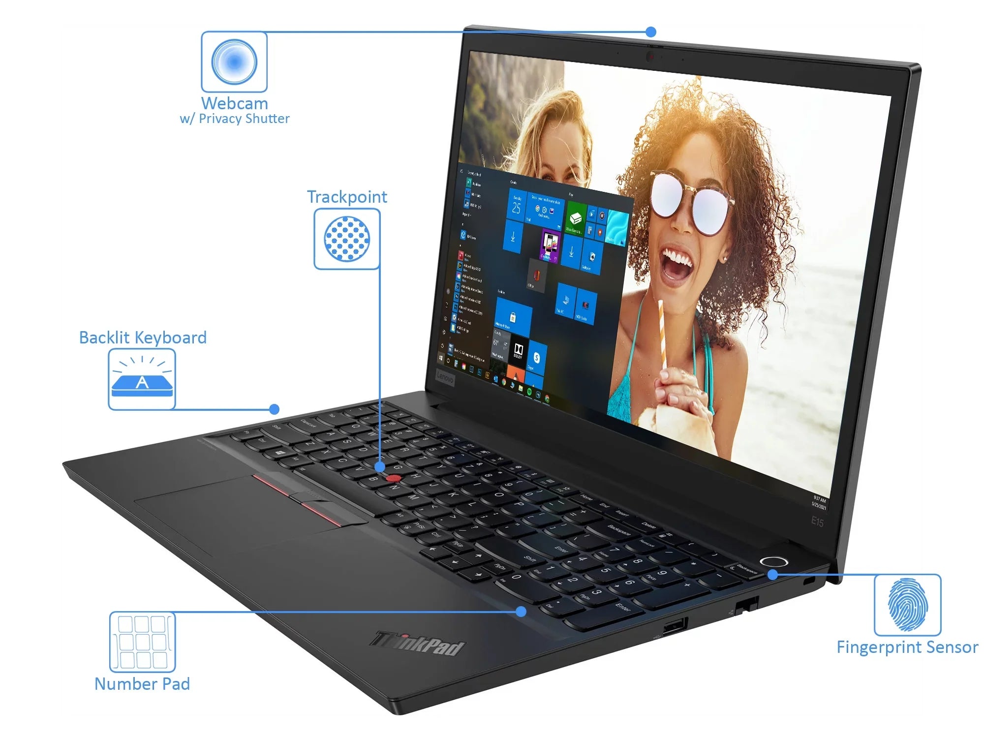 Lenovo thinkPad E15 Gen 2 Laptop, 15.6" IPS FHD Display, Intel Core i7-1165G7 Upto 4.7GHz, 16GB RAM, 1TB NVMe SSD, HDMI, Thunderbolt, Wi-Fi, Bluetooth, Windows 10 Pro