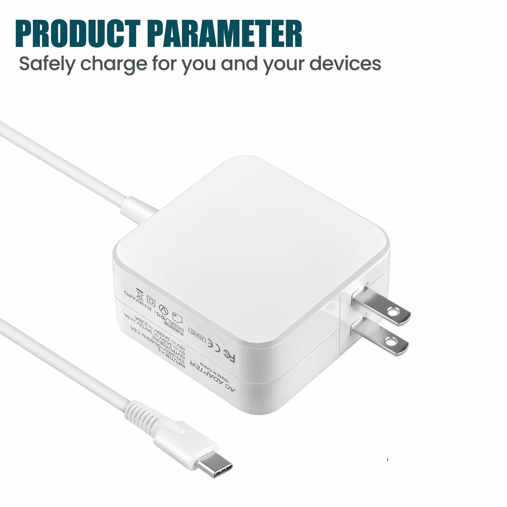 KONKIN BOO Suitable White 45W AC Adapter Charger Power USB-C Cord Replacement for DELL Latitude 7285 7390 2-in-1 PSU