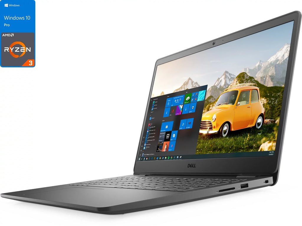 Dell Inspiron 3505 Notebook, 15.6" FHD Display, AMD Ryzen 3 3250U Upto 3.5GHz, 4GB RAM, 512GB NVMe SSD, Vega 3, HDMI, Card Reader, Wi-Fi, Bluetooth, Windows 10 Pro