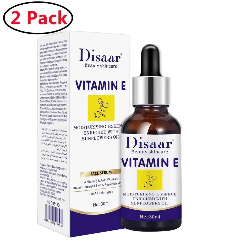 2 Pack Moisturizing Skin Therapy Oil for Face with Vitamin E, C & 10 Pure Facial Oil Blend, Rosehip Fragrance