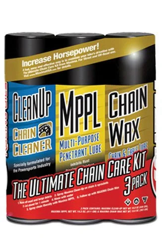 Maxima 70-749203-3PK Chain Wax Ultimate Chain Care Aerosol Combo Kit, (Pack of 3)