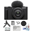 Sony ZV-1F Vlogging Camera | Black Bundle with Sony Vlogger Accessory Kit + K&M Camera Cleaning Cloth + Precision Design Camera Cleaning Kit (4 Items)