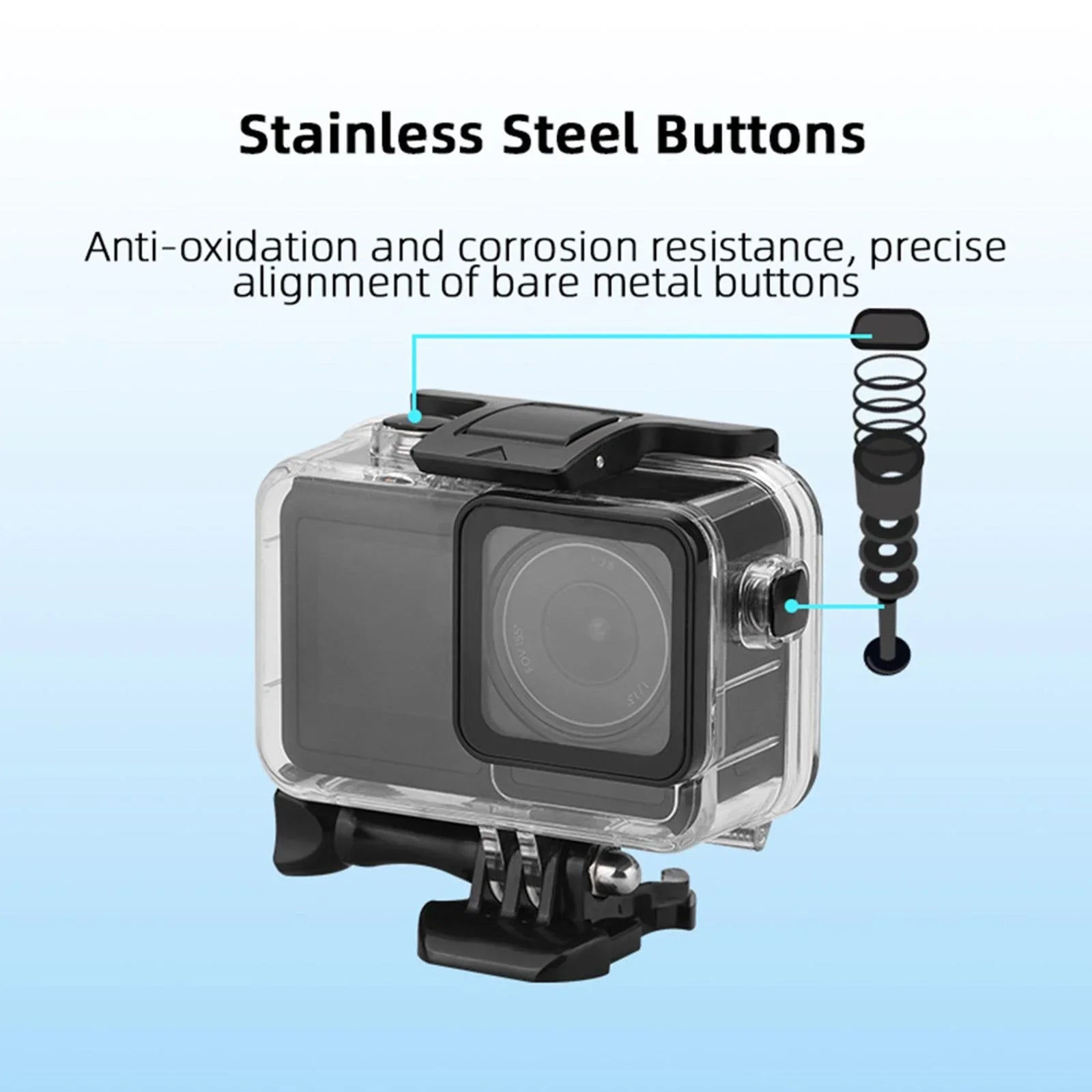 PC Stainless Steel Transparent Case Waterproof Diving Camera Case for DJI Action 3 4