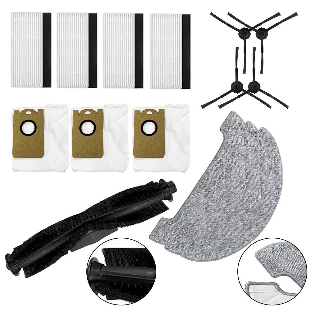 For AIRROBO T10+Robot Vacuum Cleaner Mop Pads Dust Bags Brush Grade Parts