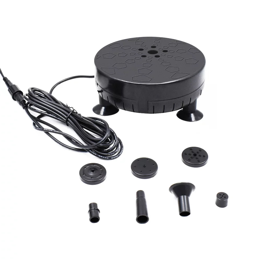 Yabuy Solar Powered Brushless Submersible Water Pump for Patio Garden Pond Pool 6V 3.5W Pond Fountain with Built in Battery LED
