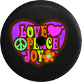 2018 2019 Wrangler JL Backup Camera Love Peace Joy Heart Sign Heart Flower Spare Tire Wrap for Jeep RV 32 Inch