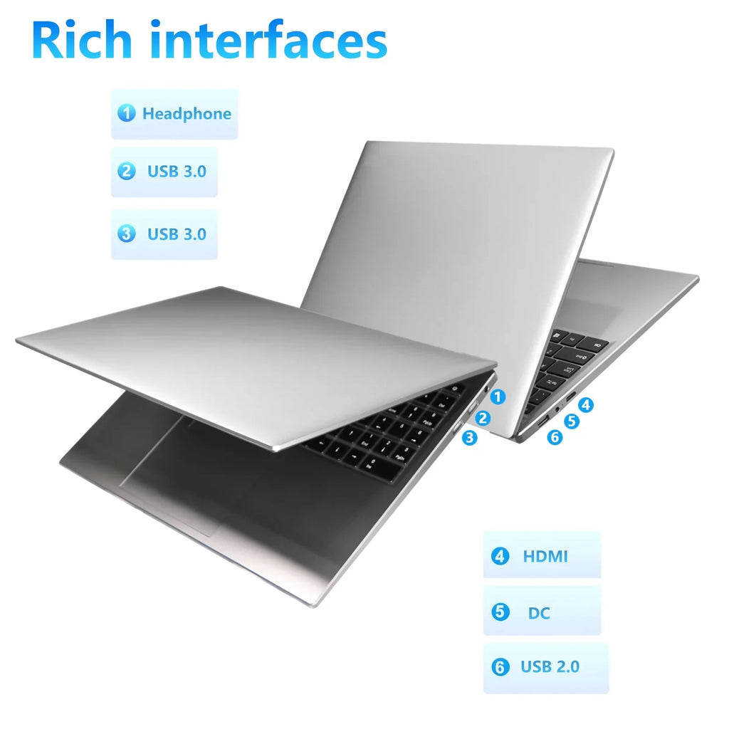 KUU Yepbook-2 Laptop Ultra Slim 15.6" Laptop Windows 11, Intel N95 16GB RAM 1TB SSD Laptop With Bluetooth,HDMI