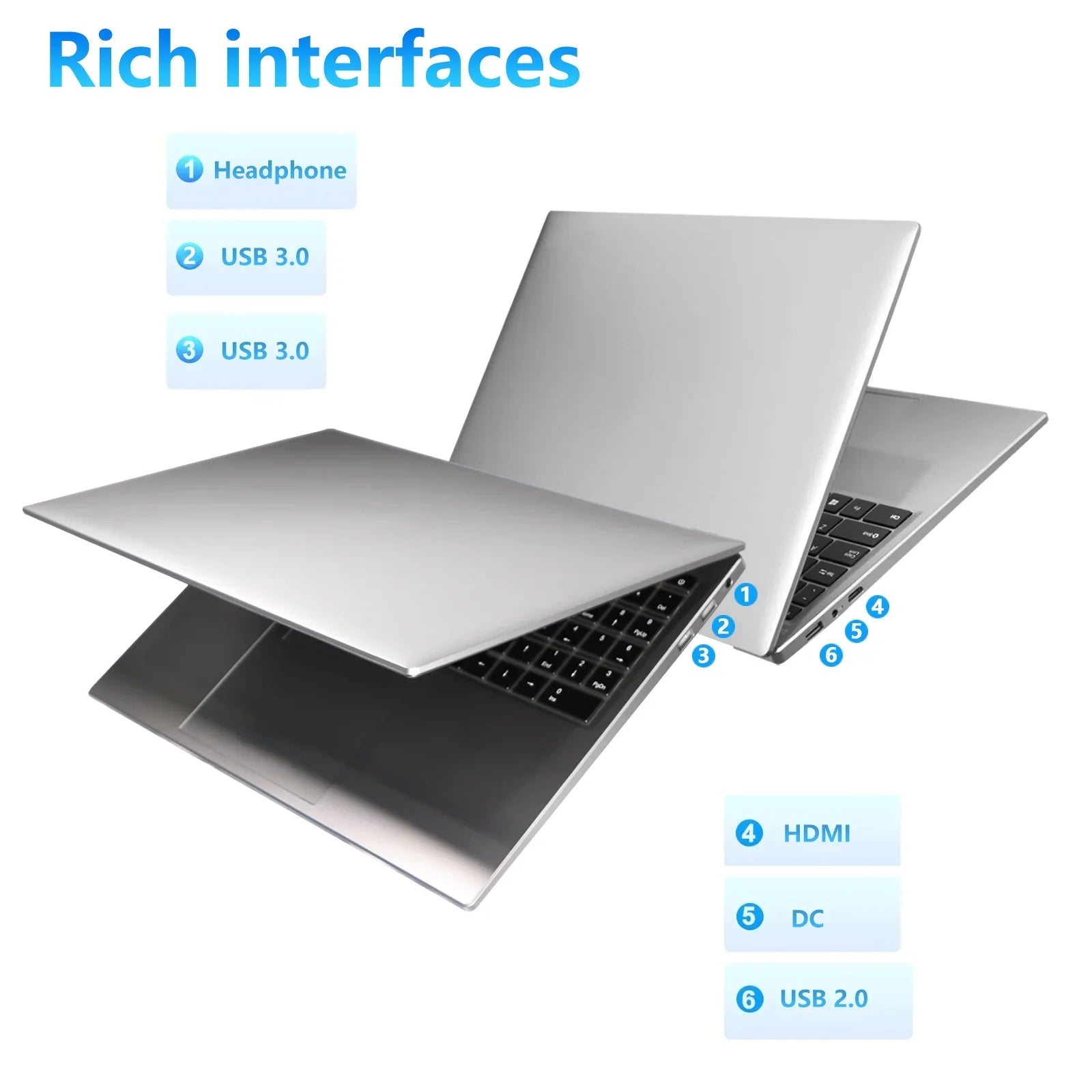 KUU Yepbook-2 Laptop Ultra Slim 15.6" Laptop Windows 11, Intel N95 16GB RAM 1TB SSD Laptop With Bluetooth,HDMI