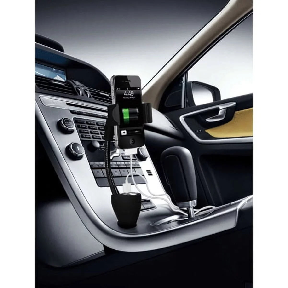 Car Mount Charging Socket Holder Extra 2-Port USB Dock Cradle D3V Matching With Samsung Galaxy S7, J7 Sky Pro, Edge S6 Edge, Grand Prime S8 active, S5, S10e S10+ S10, V (2017), Express Prime