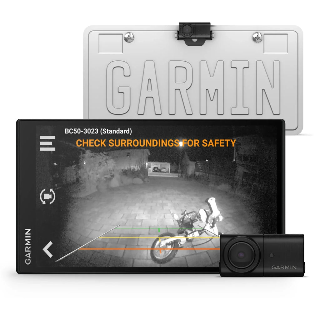Garmin BC 50 with Night Vision – Wireless Backup Camera, NightGlo Illumination, 160-degree Lens, Strong 50ft Range for Trucks, RVs and Trailers with Wearable4U Power Pack Bundle