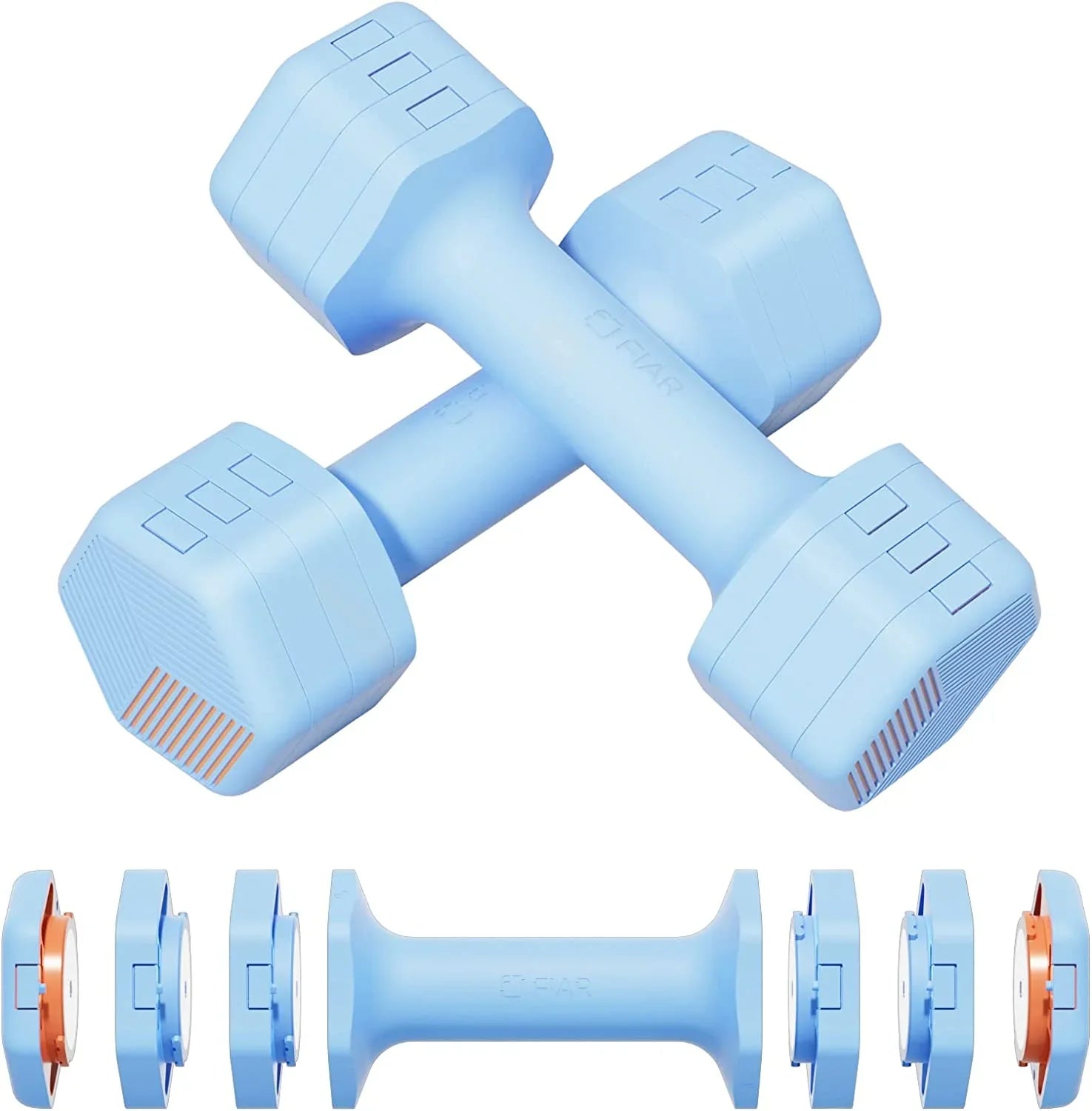 Adjustable Weight Dumbbells Set- A Pair 4lb 6lb 8lb 10lb (2-5lb Each) Free Weights Set for Home Gym Equipment Workouts Strength Training for Women, Men,Teens 3 Colors
