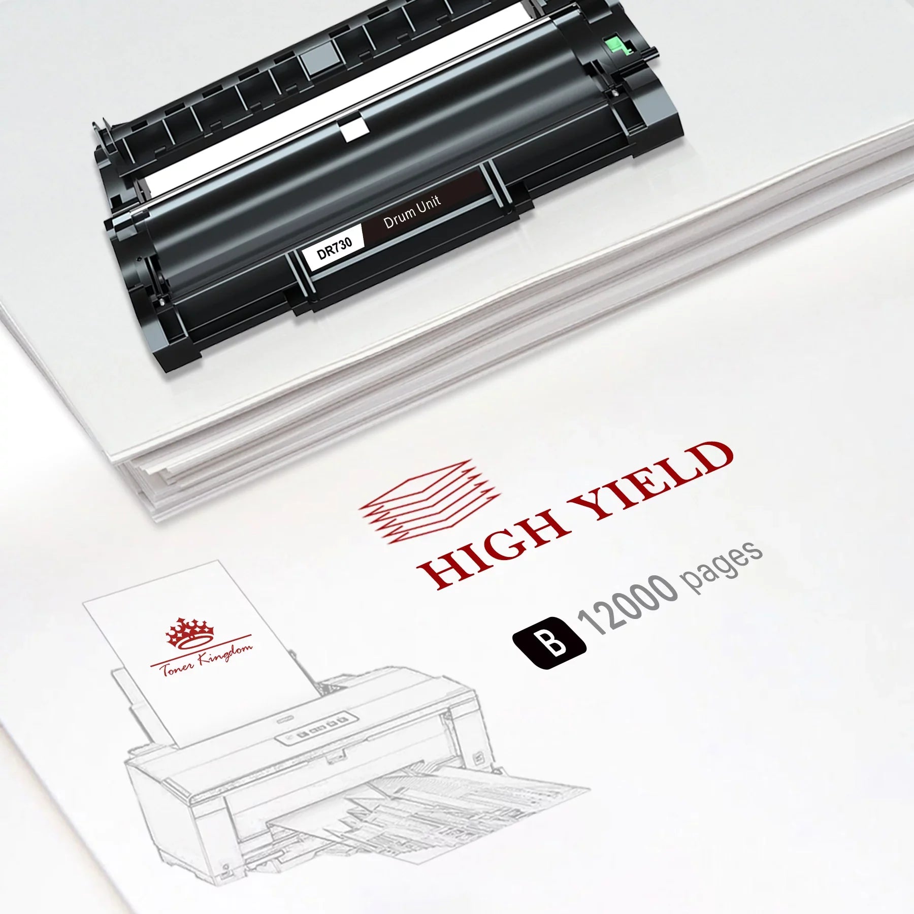 Matching for brother Printer DR730 Drum Unit Toner(2 pack)