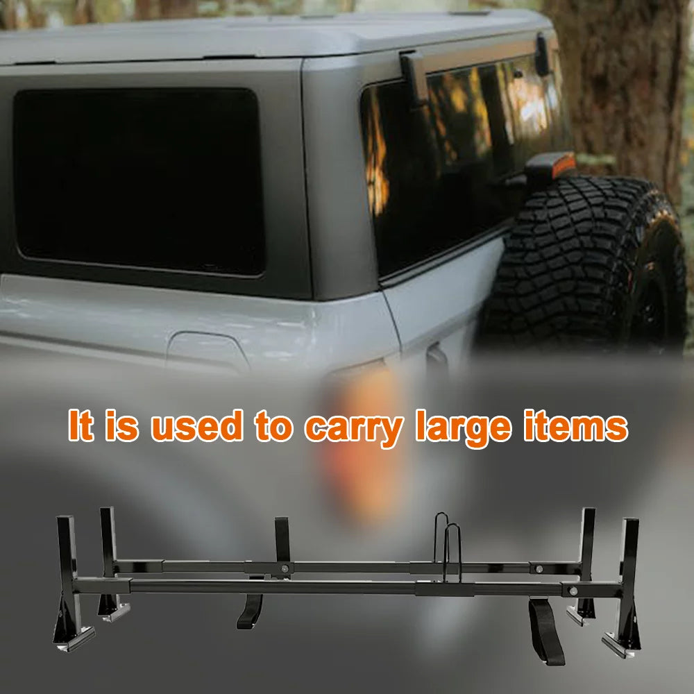 Kojem Universal 2 Bars Roof Rack Mount Full-Size Vans for Chevy Express Ford E-Series GMC Savana 68"-75" Adjustable Steel Rack Carry Ladders