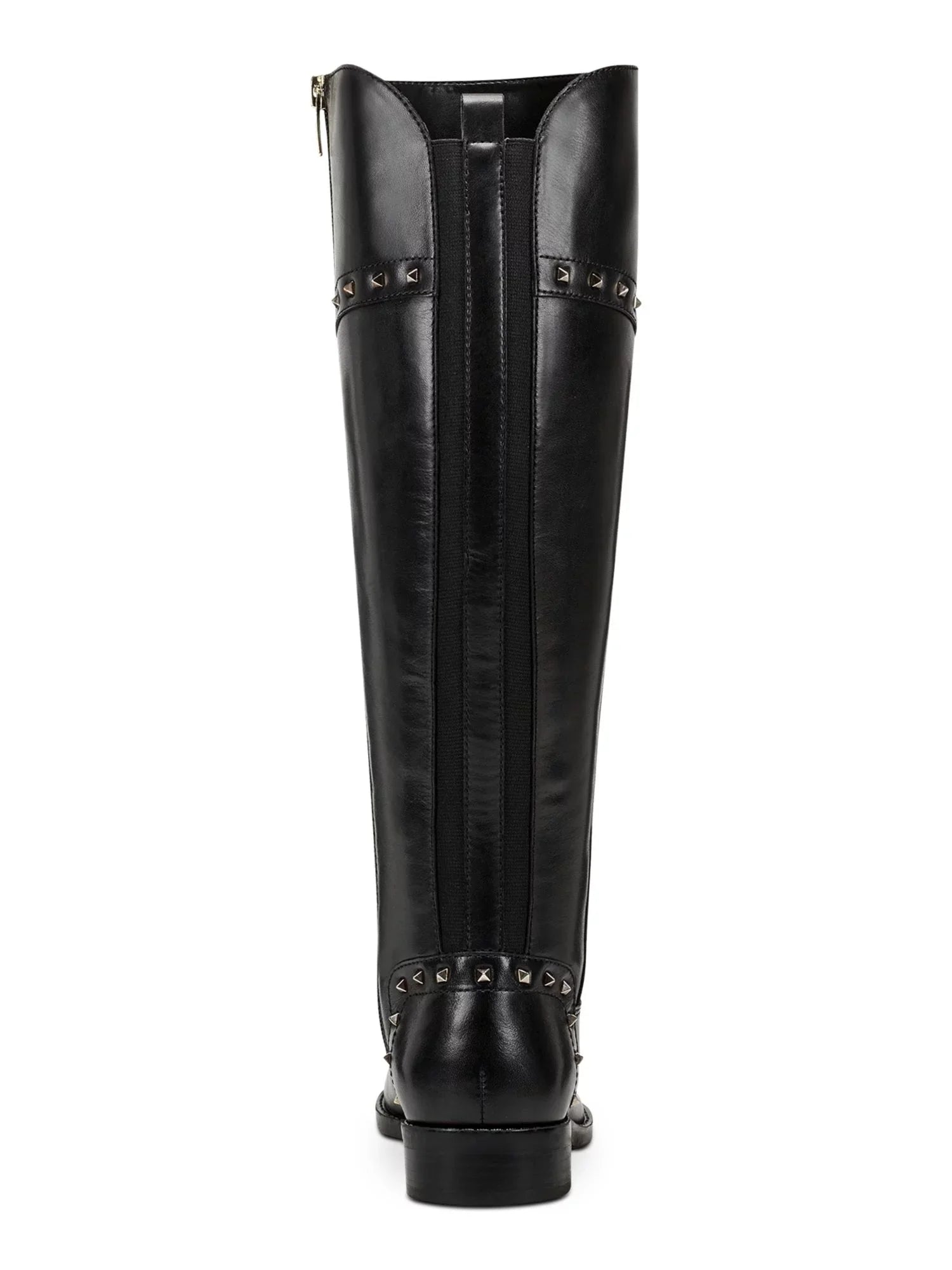 MARC FISHER Womens Black Flex Gore Back Accents Studded Cushioned Slip Strong Water Strong Secalm Round Toe Block Heel Zip-Up Riding Boot 6.5 M