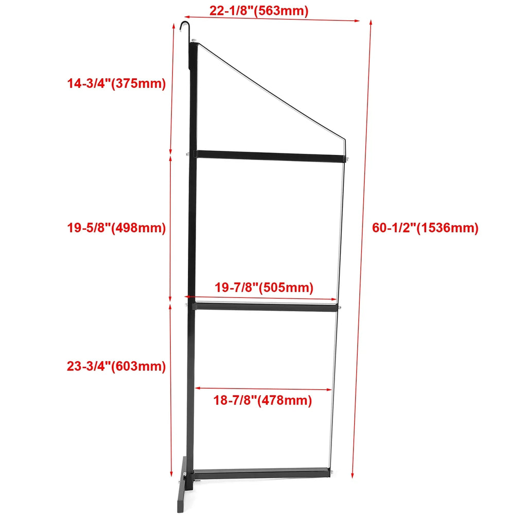 HECASA Cargo Shipping Container Shelving Brackets Black Powder Coated Steel Shelf Brackets for Heavy Duty Trailer Containers