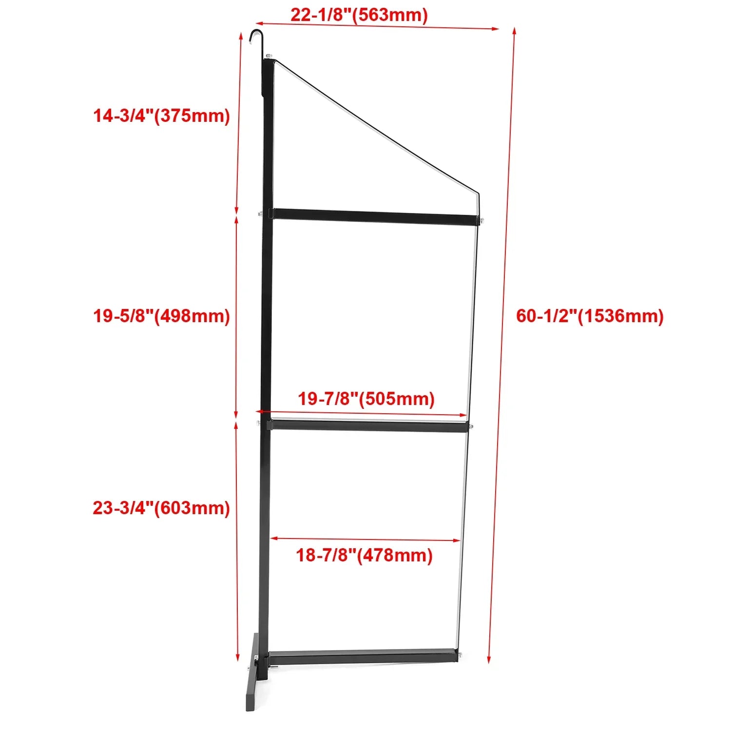 HECASA Cargo Shipping Container Shelving Brackets Black Powder Coated Steel Shelf Brackets for Heavy Duty Trailer Containers