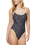 Calvin Klein BLACK MULTI Lingerie Logo One-Piece Swimsuit, US X-Large