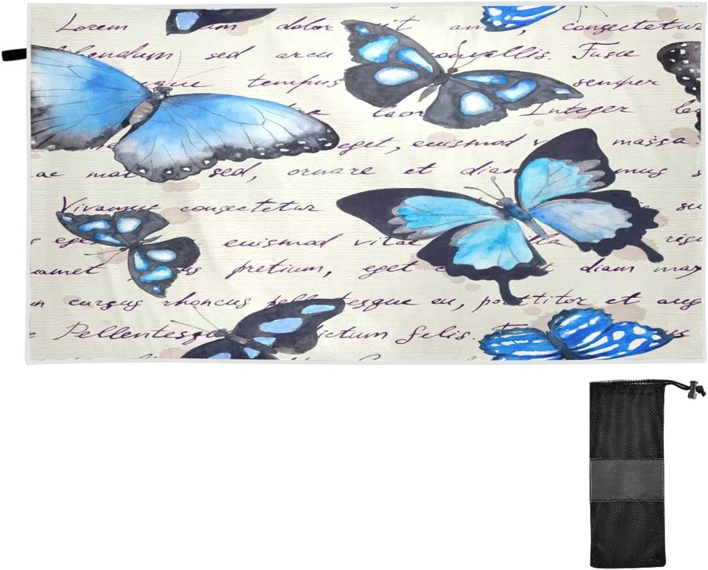 Bestwell Butterflies Beach Towel - Super Absorbent Oversized Travel Towels - Lightweight Compact Quick Dry Towel for Swimming Camping Holiday （207）
