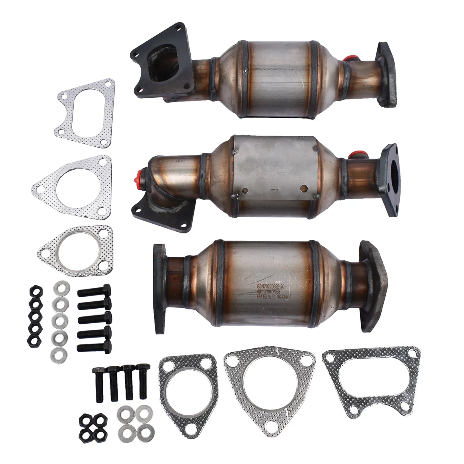 Mustrod Catalytic Converter Set for 2005-2008 Honda Accord Pilot Odyssey Ridgeline 45106-45107-45108