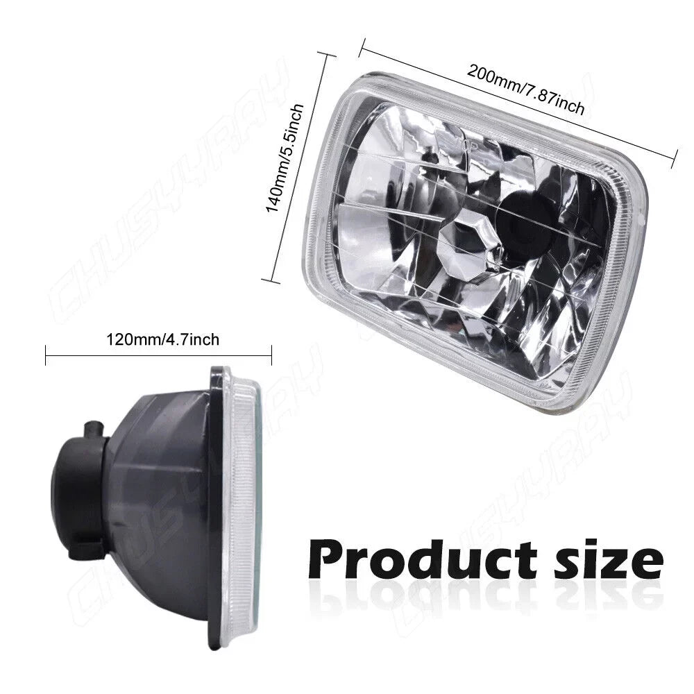 NEW 5X7" 7x6" LED Headlights For 1986-1995 Jeep Wrangler YJ 1984-2001 Cherokee XJ Lampshade Pack of 2