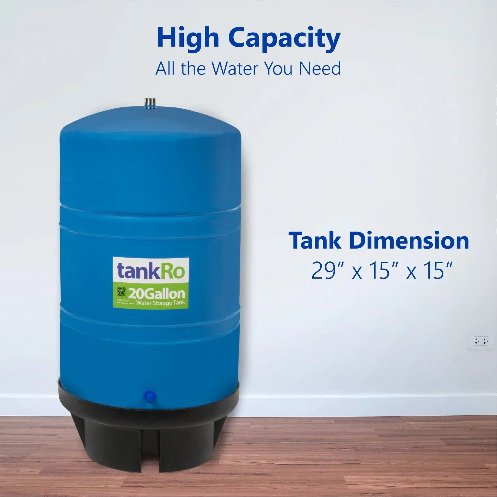 TankRO 20.0 Gallon RO Expansion Tank – Large Reverse Osmosis Water Storage Tank Reservoir