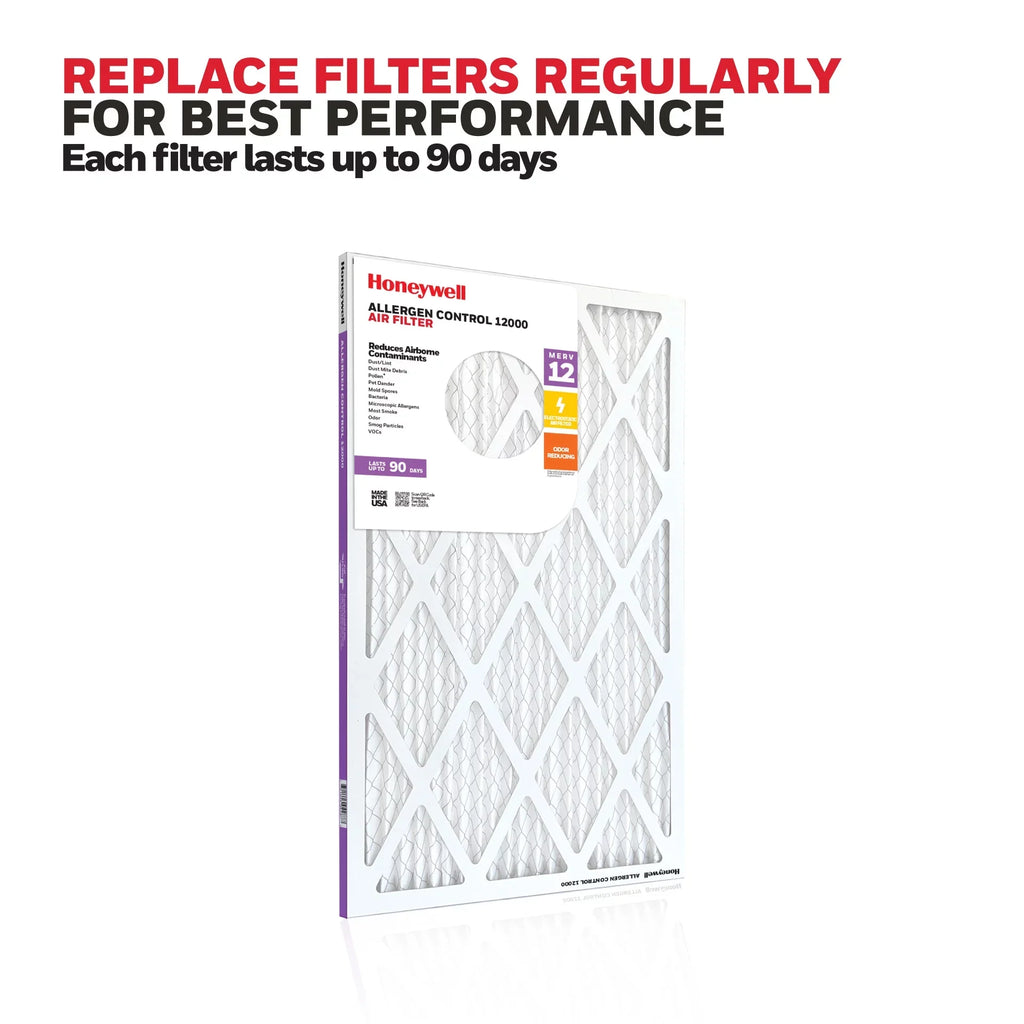 Honeywell 14x20x1 MERV 12 Pleated HVAC Furnace Air Filter- 4 Pack