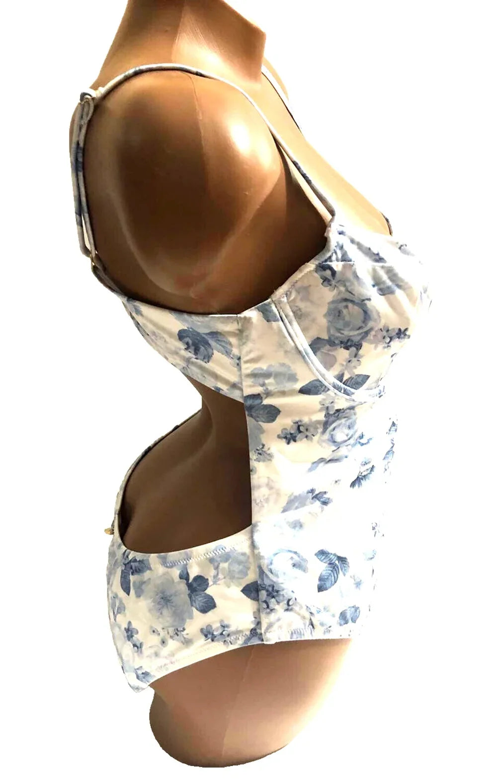 Victoria's Secret Essential Wicked One Piece Swimsuit Rose Toile Blue White Size X-Large NWT