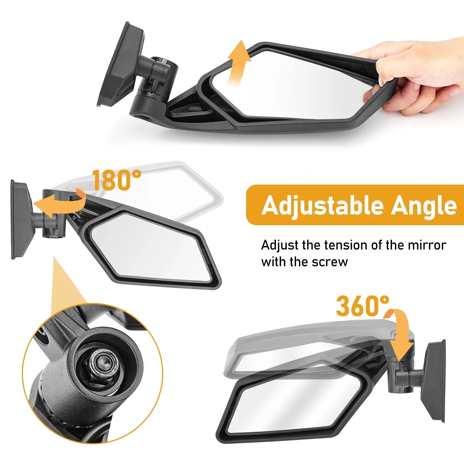 WEISEN - NEW 360° Adjustable Racing Side Rear View Mirrors For Can-Am Maverick X3 MAX RS Turbo 2017-2022 | Upgrade Style