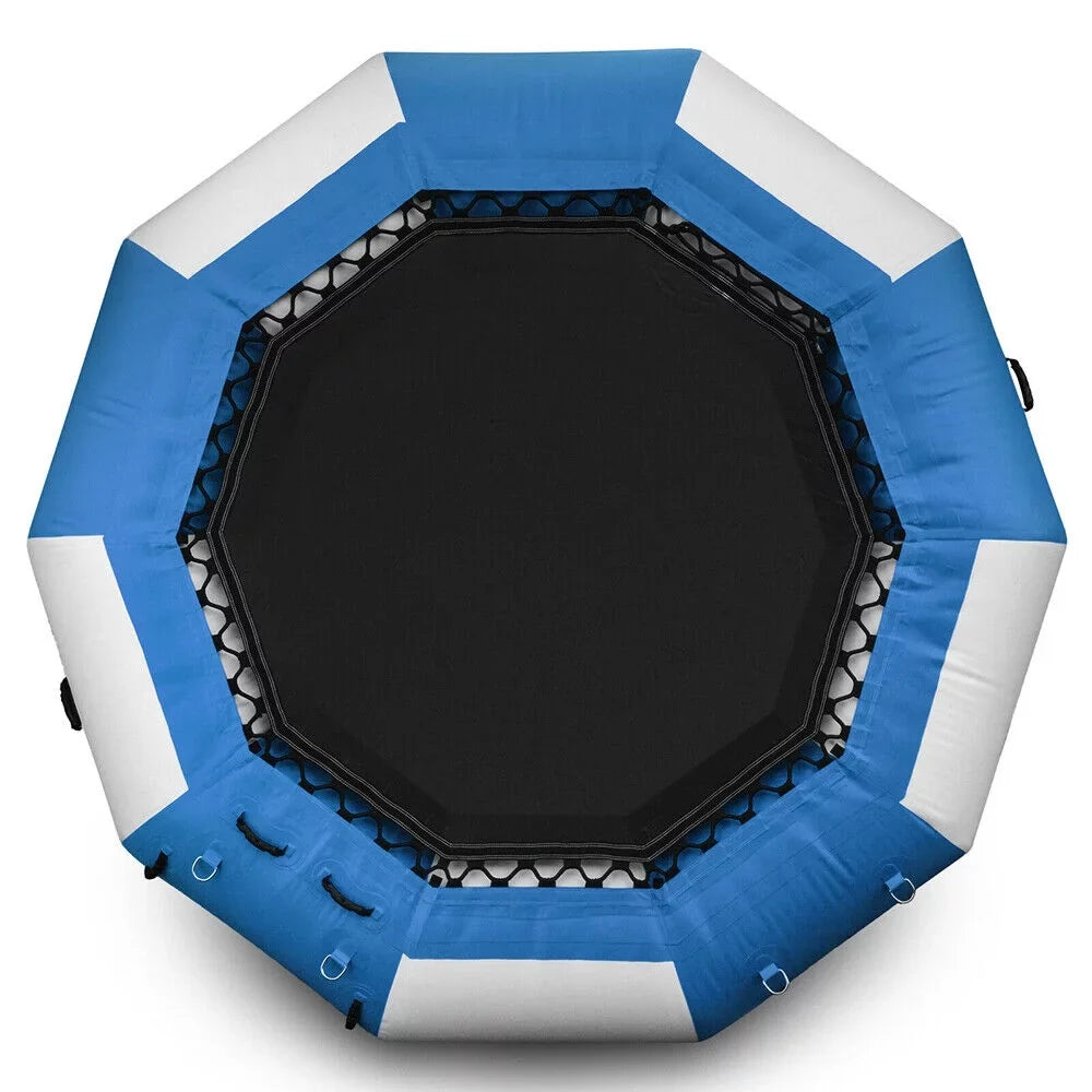 DENEST 17-ft Inflatable Water Trampoline Swimming Pool Lake Bounce Floating Island Water Sport Blue Max Capacity 400kg/ 880lbs