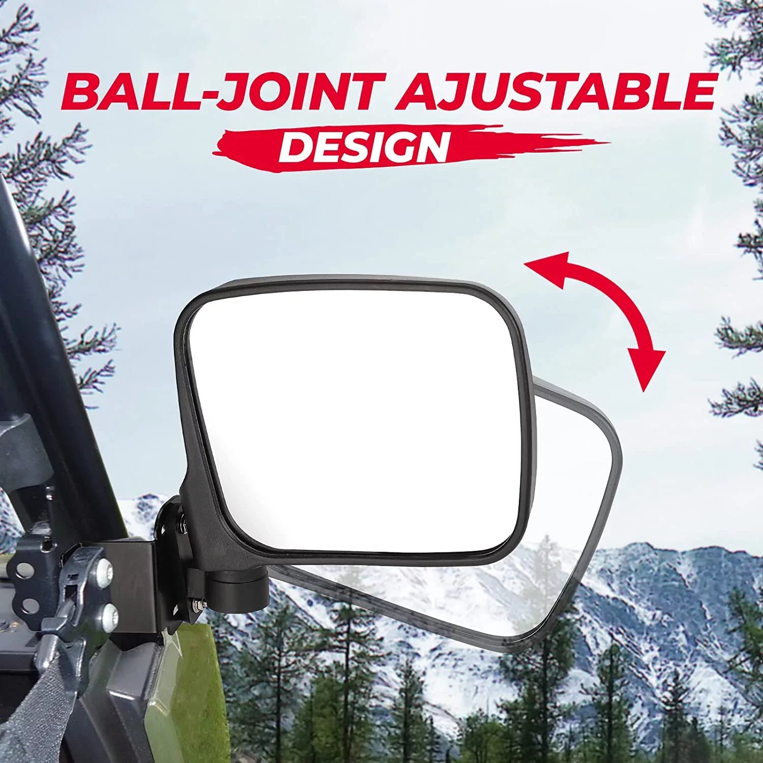 Kemimoto UTV Rear View Mirror Side Mirrors Suitable with 2015-2022 Polaris Ranger 500 570 900