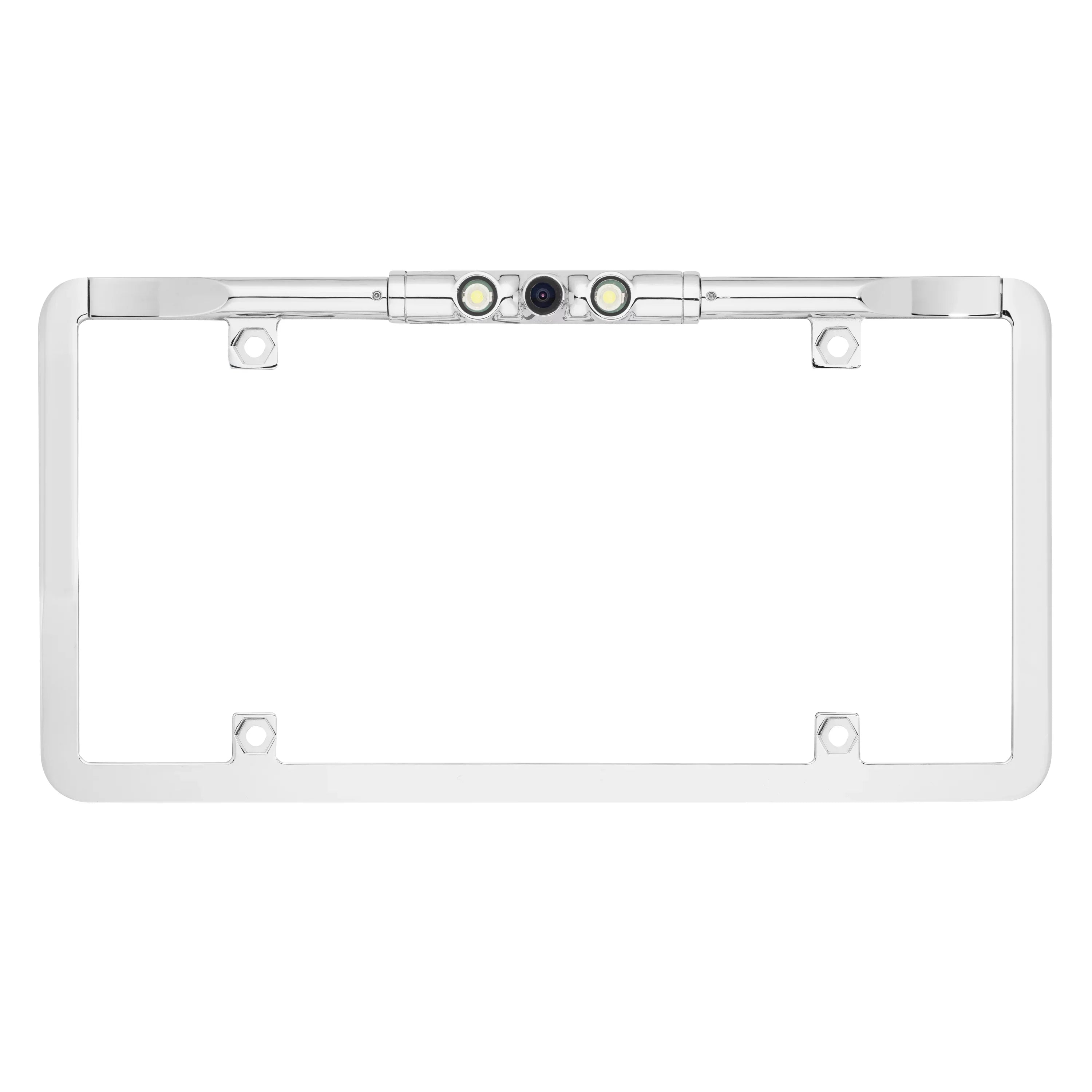 BOYO VTL275LTJ - Ultra Slim Full-Frame License Plate Backup Camera with Active Parking Lines and LED Lights (Chrome)