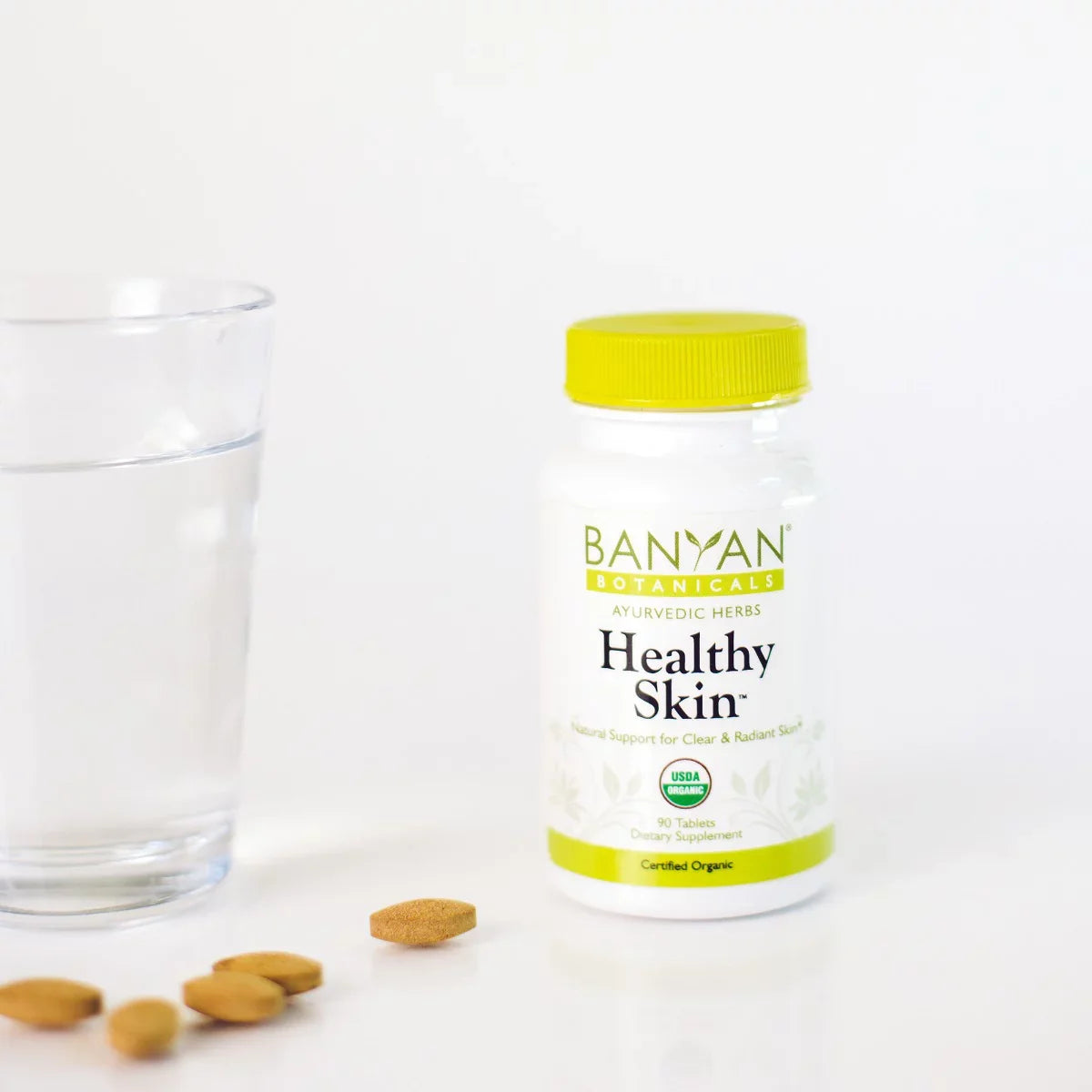 Banyan Botanicals Healthy Skin - USDA Certified Organic - 90 Tablets - Daily Supplement for Radiant, Flawless Skin*