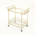 Aletta Industrial Iron and Glass Bar Cart, Gold