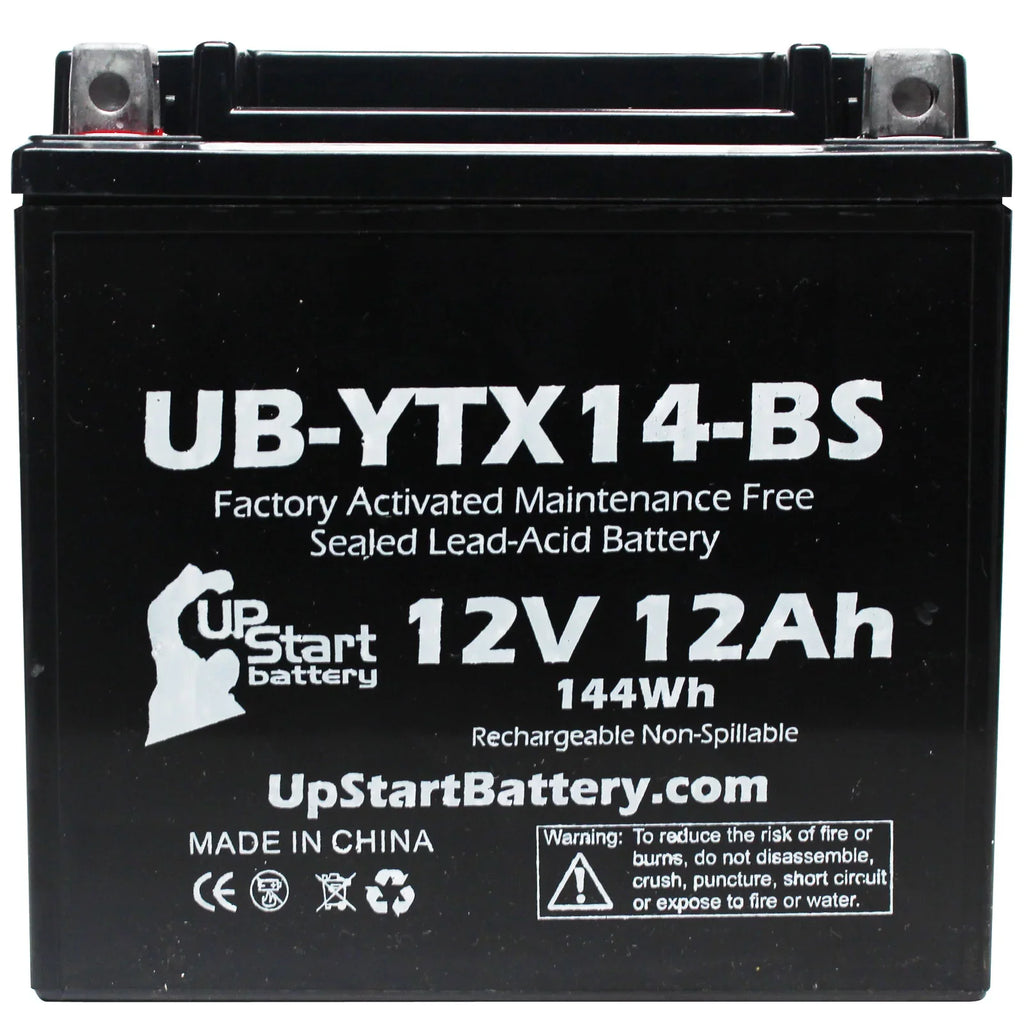 3-Pack UpStart Battery Replacement for 2012 BMW F800ST, GS 800 CC Factory Activated, Maintenance Free, Motorcycle Battery - 12V, 12AH, UB-YTX14-BS