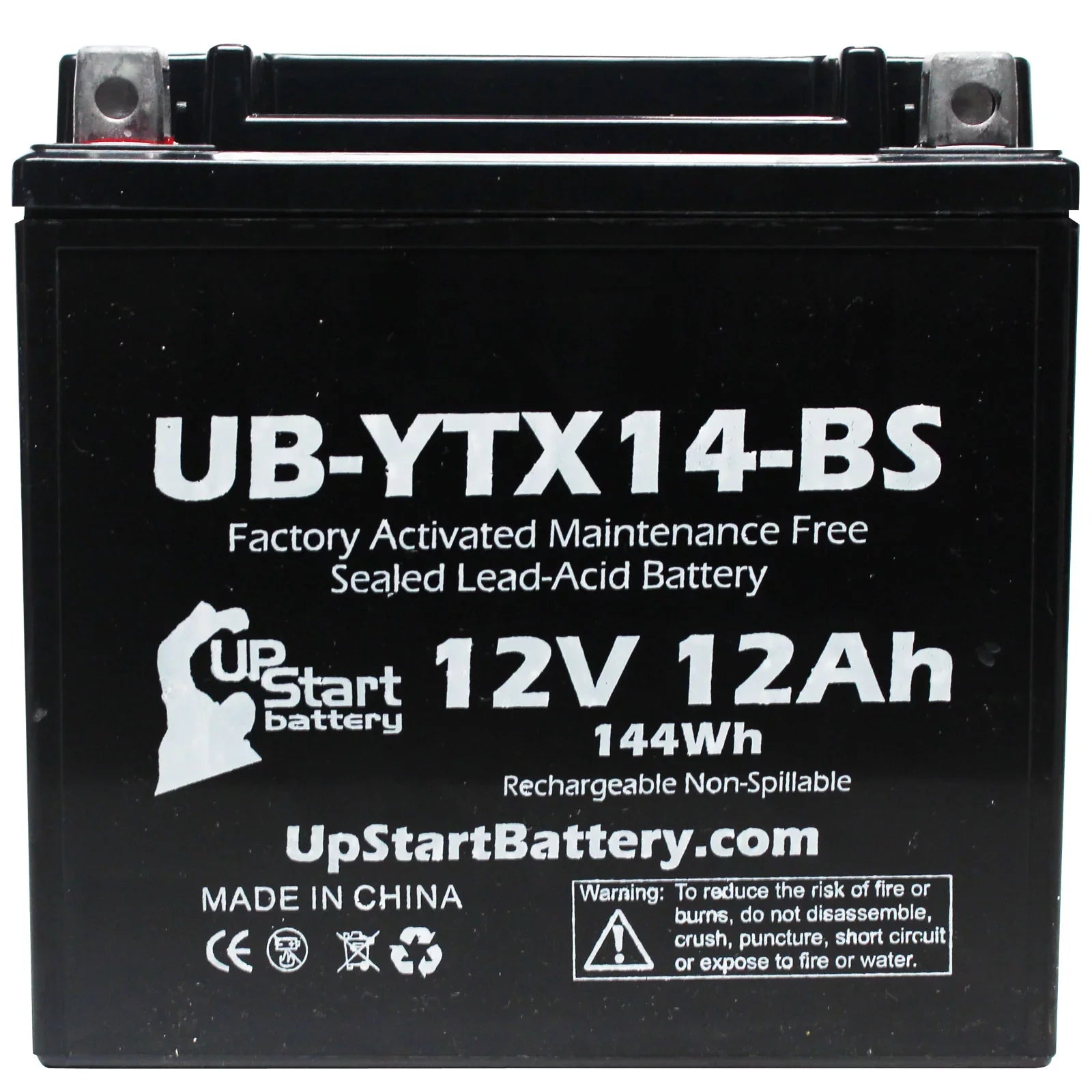 3-Pack UpStart Battery Replacement for 2012 BMW F800ST, GS 800 CC Factory Activated, Maintenance Free, Motorcycle Battery - 12V, 12AH, UB-YTX14-BS