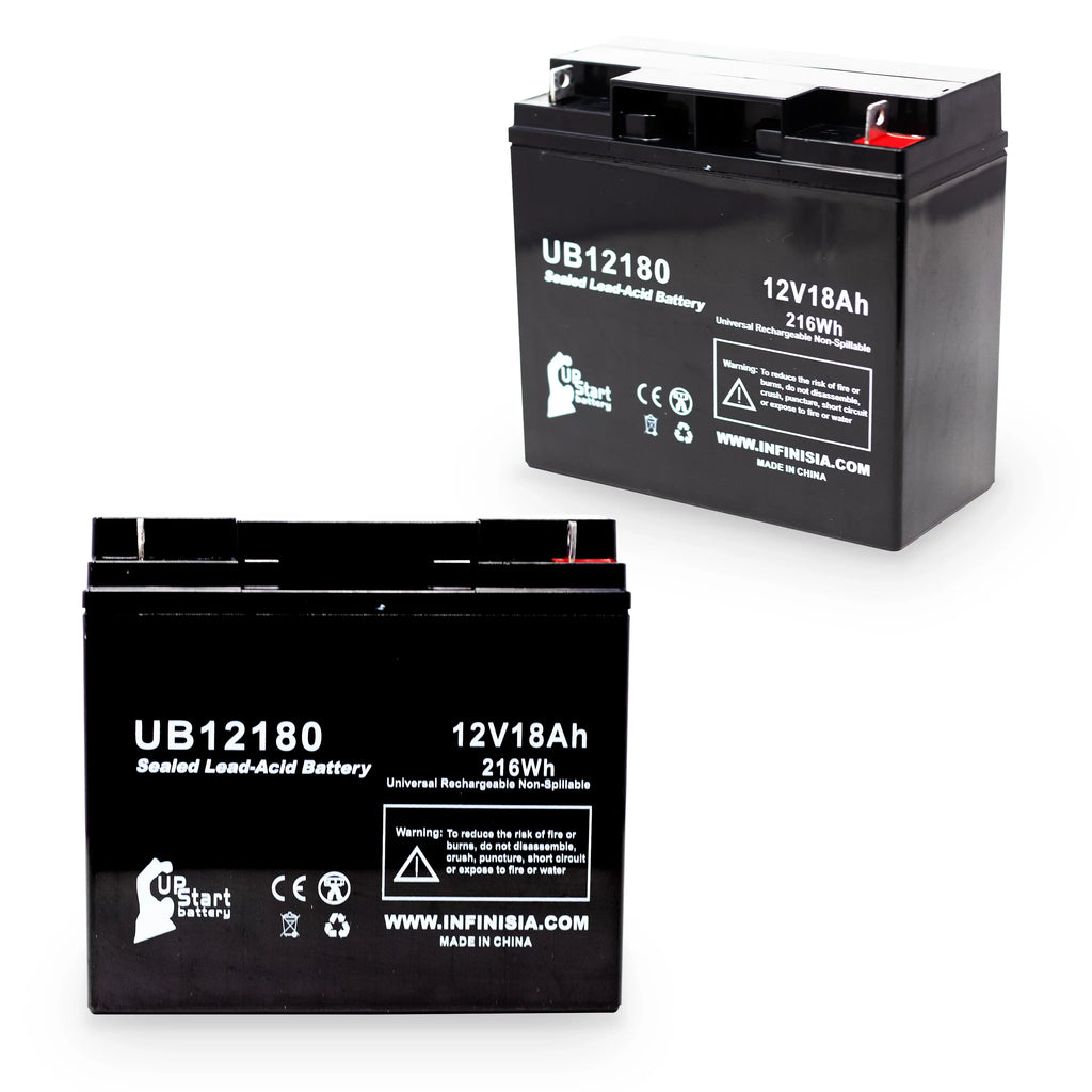 2x Pack - Suitable General Power GPS3K12061 Battery - Replacement UB12180 Universal Sealed Lead Acid Battery (12V, 18Ah, 18000mAh, T4 Terminal, AGM, SLA)