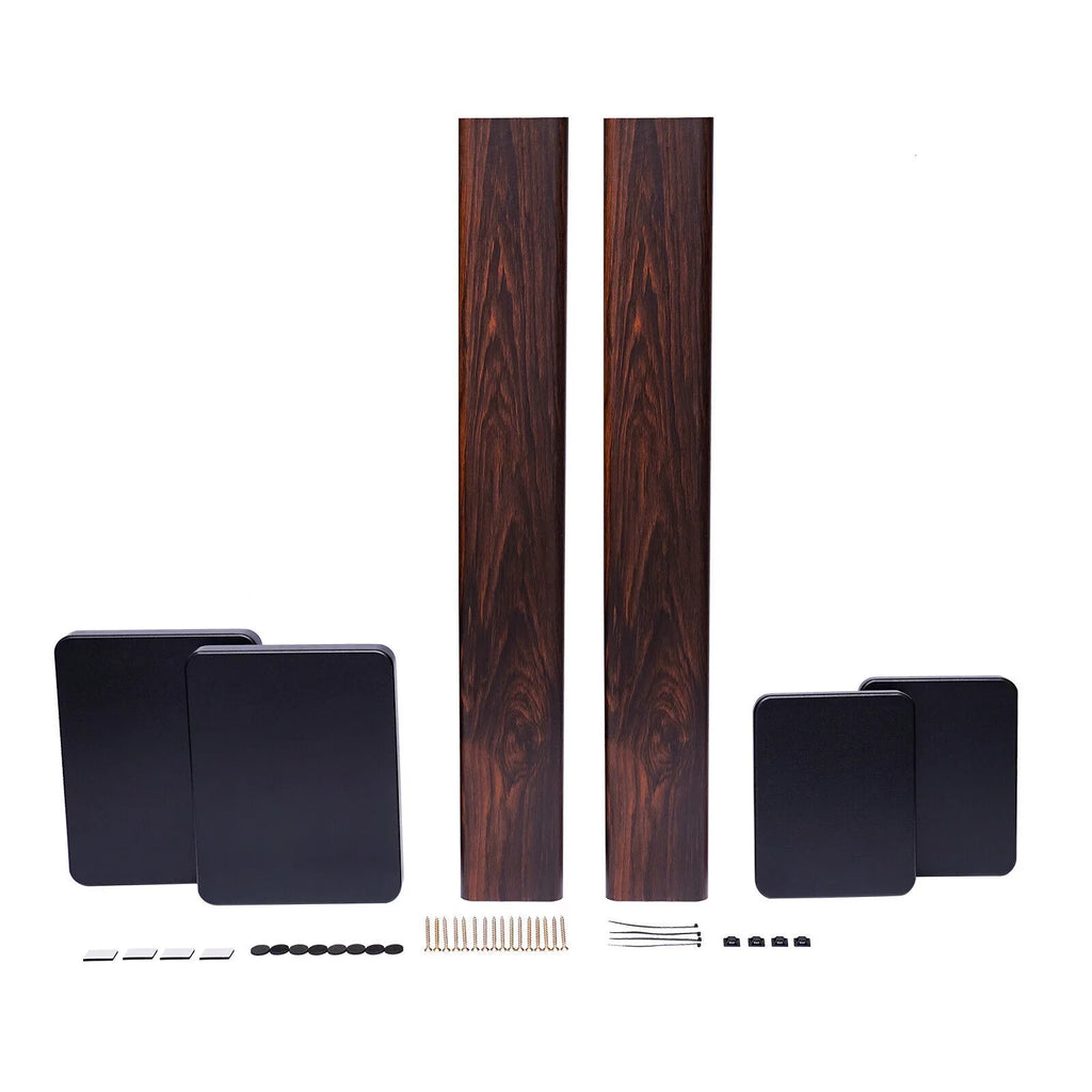 1 Pair Black Walnut Wood Speaker Stands for Surround Sound & Book Shelf Speakers 36"