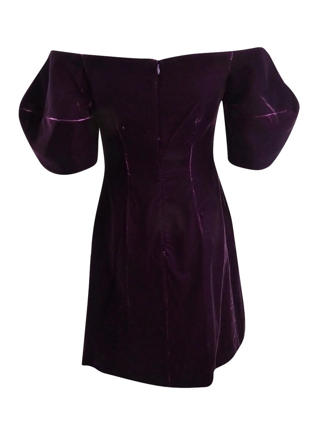 Jill Jill Stuart Women's Velvet Puff-Sleeve Shift Dress (6, Eggplant)