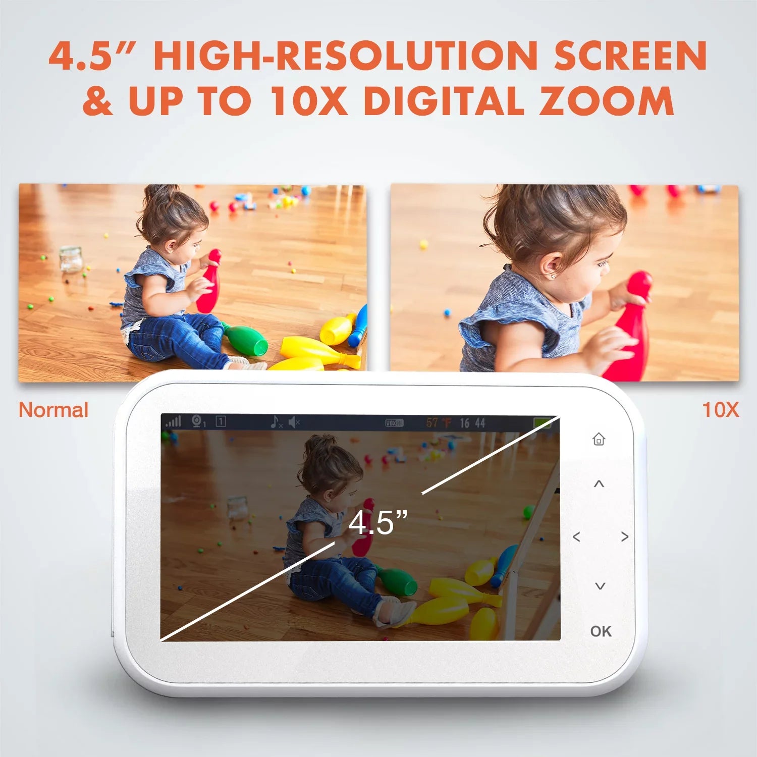 Rexing BM1 Baby Monitor w/ Recording Capabilities 4.5" IPS Display