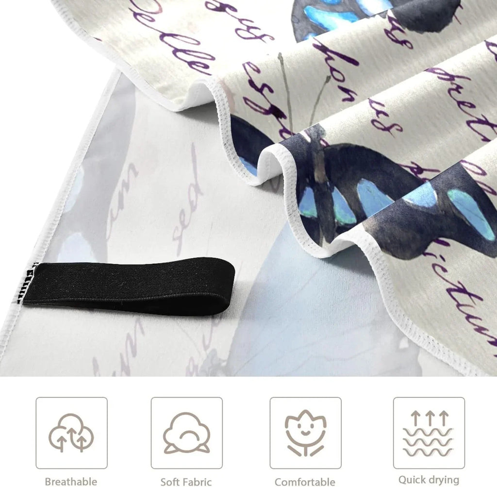 Bestwell Butterflies Beach Towel - Super Absorbent Oversized Travel Towels - Lightweight Compact Quick Dry Towel for Swimming Camping Holiday （207）