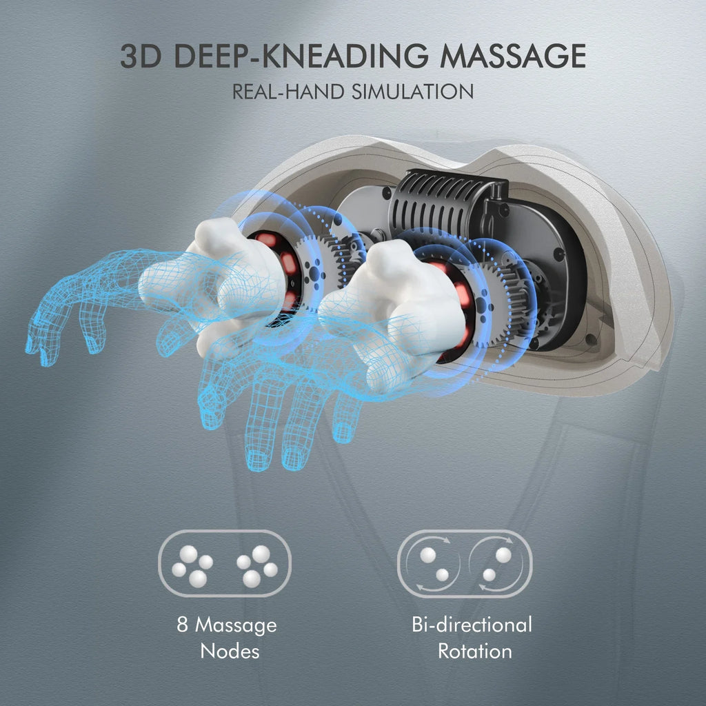 MARNUR Neck and Shoulder Massager, Deep Kneading Massager with Heat for Full-body, Gray