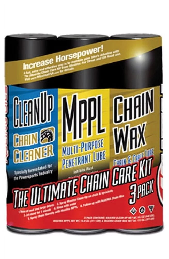 Maxima 70-749203-3PK Chain Wax Ultimate Chain Care Aerosol Combo Kit, (Pack of 3)