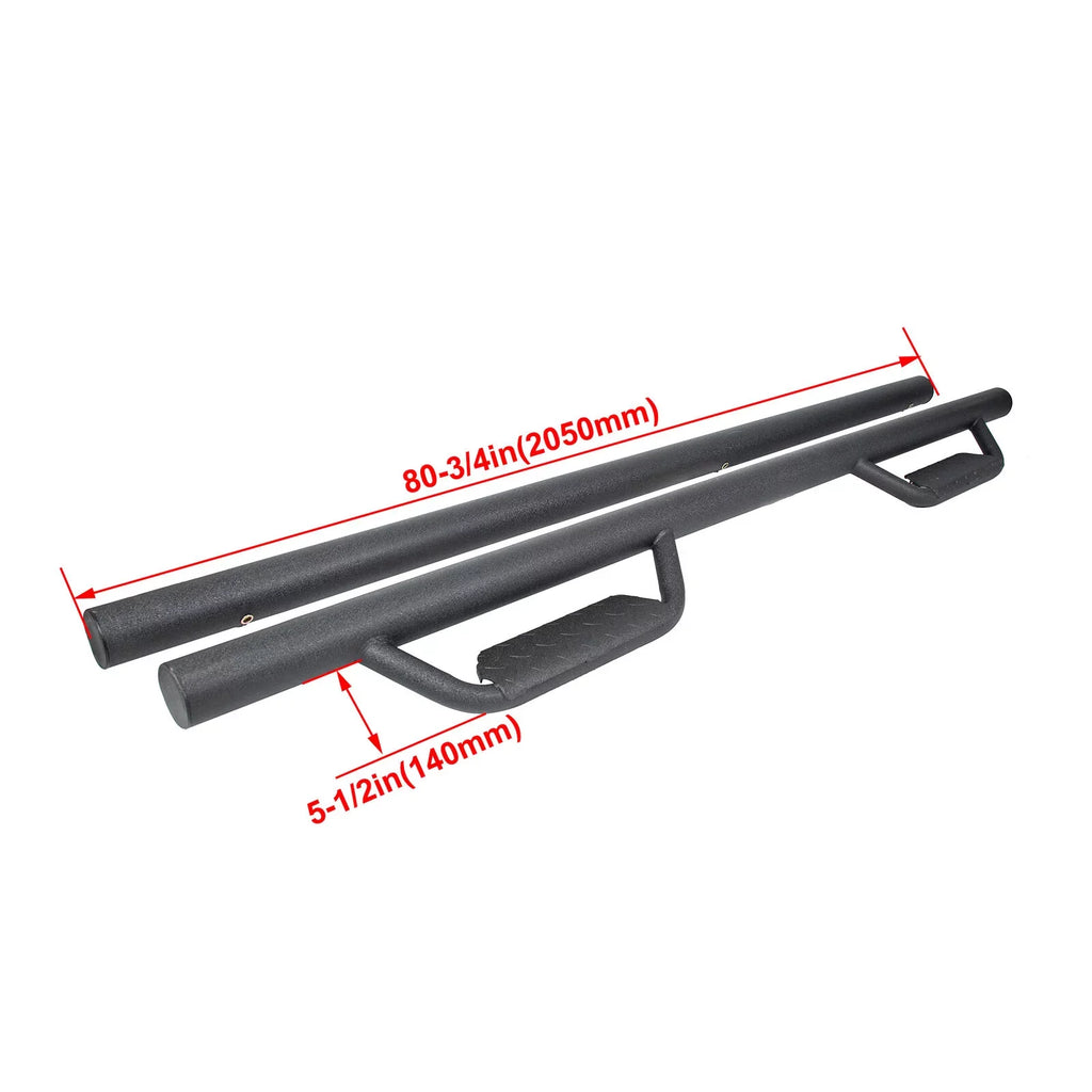 Kojem Side Steps Nerf Bars for 2005-2023 Toyota Tacoma Double/Crew Cab Matte Black Running Board Hoop Bar Door Dropped Steps